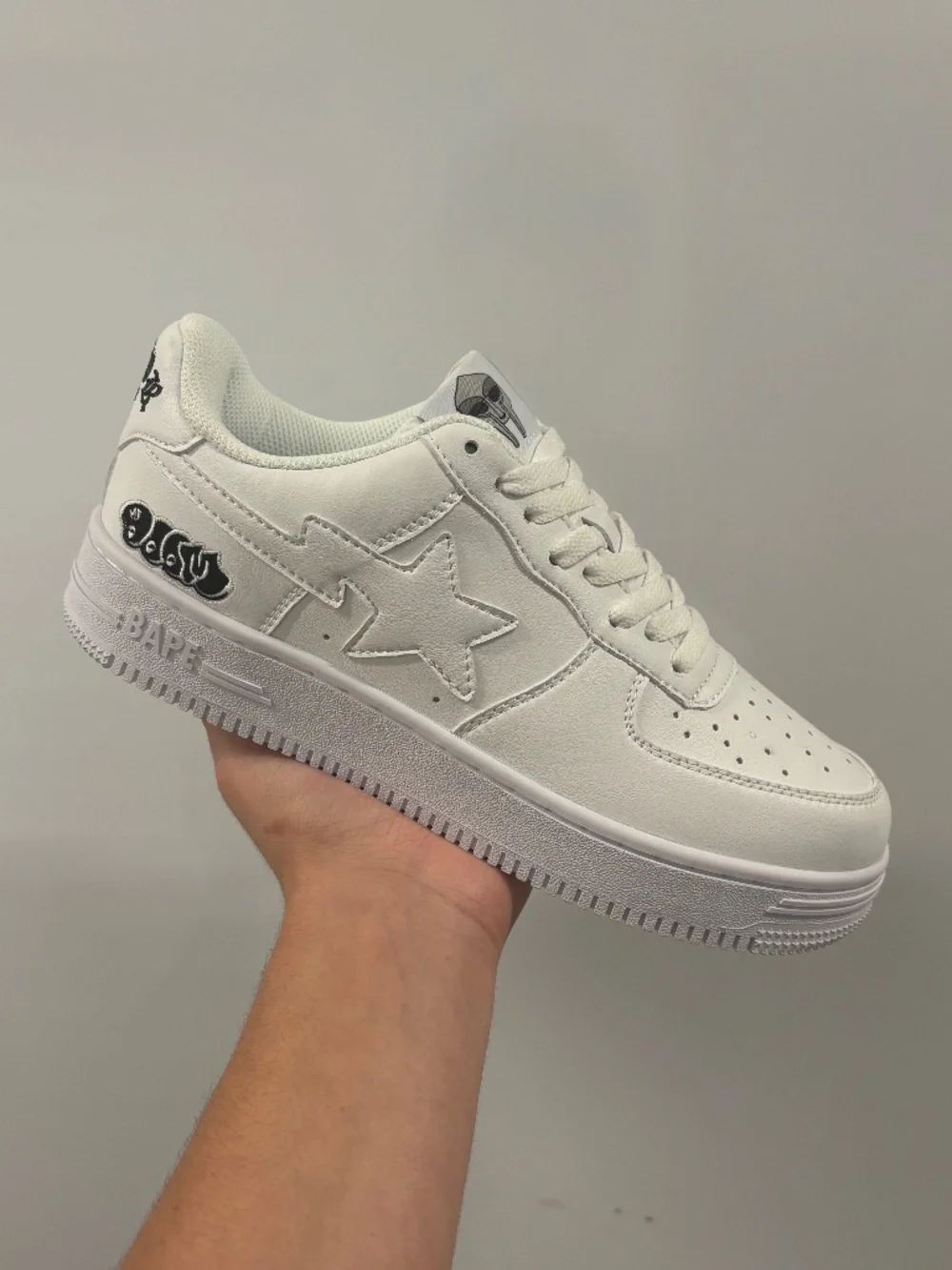 A Bathing Ape X MF DOOM White Sneakers New